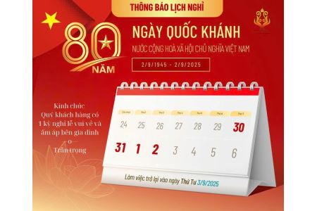 THÔNG BÁO LỊCH NGHỈ LỄ QUỐC KHÁNH 2/9