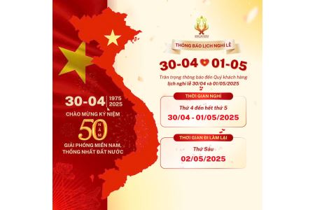THÔNG BÁO VỀ LỊCH NGHỈ LỄ 30/4 - 1/5